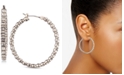 Givenchy Silver-Tone Inside-Out Crystal Medium Hoop Earrings 